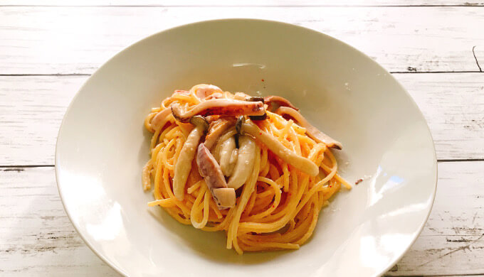 ぶなしめじを使ったパスタ