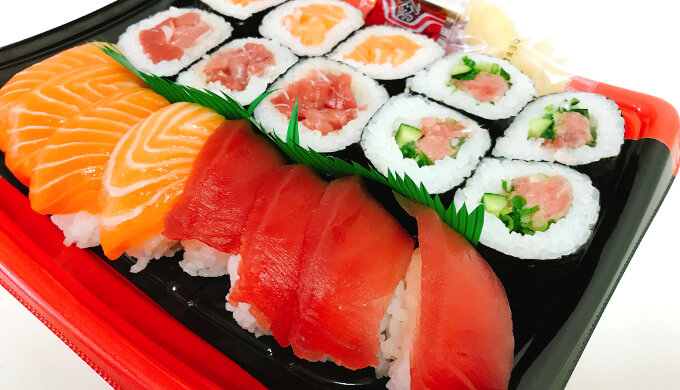 まぐろとサーモン寿司(全体)