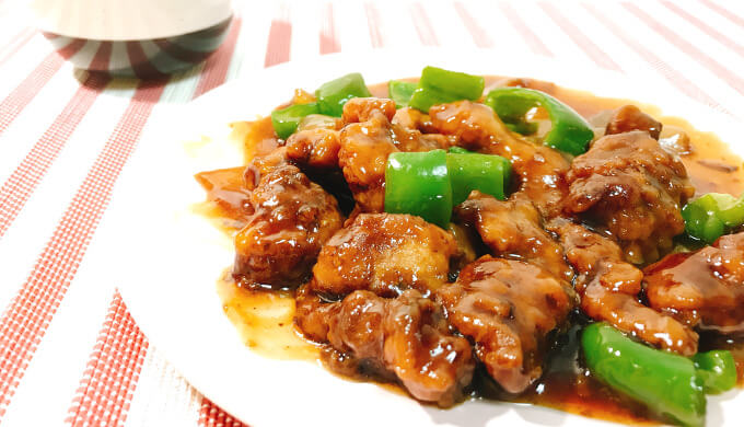 黒酢酢豚(盛付)