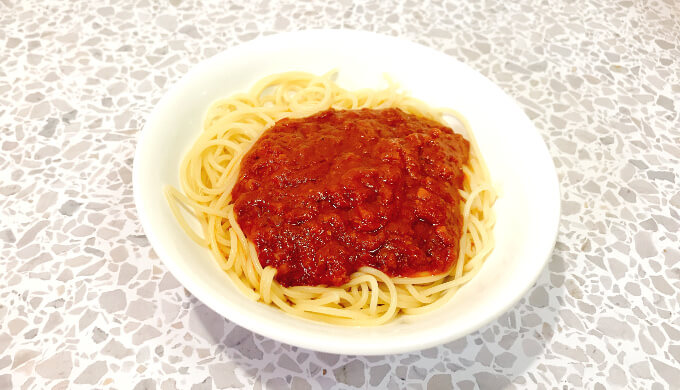 ハインツのボロネーゼ(パスタにかけた)